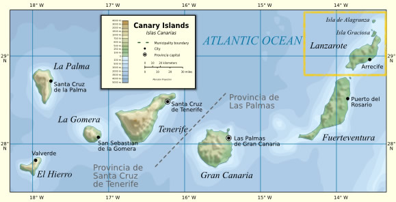 mappa canarie